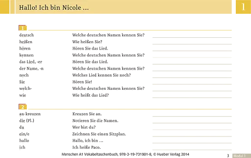 Menschen A1. Vokabeltaschenbuch - фото 2