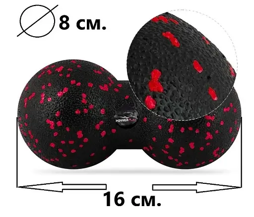 Набір для масажу та йоги PowerPlay PP_4095 EPP (Ролик 45*15 + 2-ва мячі) Red + гумка 11 кг (PP_4095_Red) - фото 7