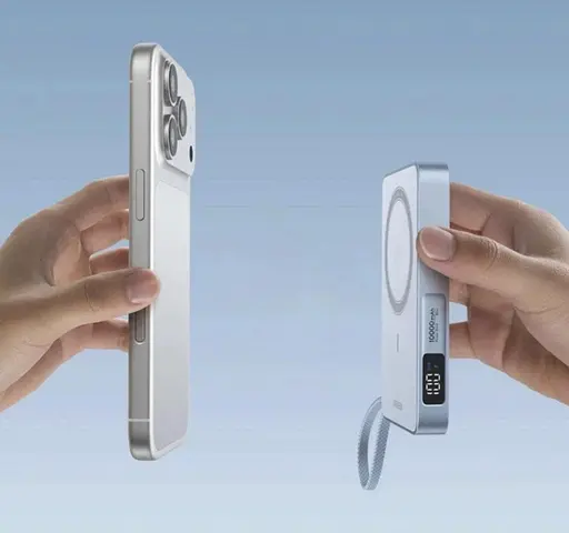 Магнитный павербанк Ugreen PB594 с беспроводной MagSafe зарядкой голубой 30W 10000 мАч - фото 9