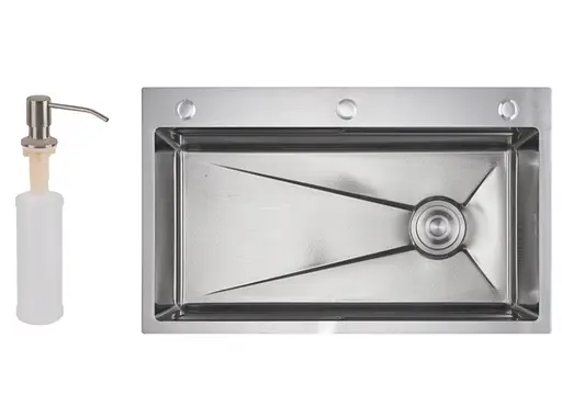 Кухонная мойка встроенная Lidz Handmade H7545 Decor Honeycomb 3,0/1,0 мм LDH7545DEC48372 - фото 2