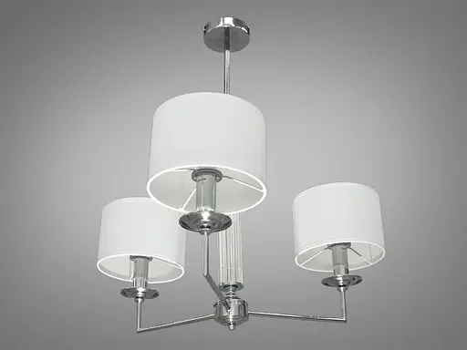 Ультрасовременная, строгая люстра с абажурами на 3 лампы в классическом исполнении. - фото 1