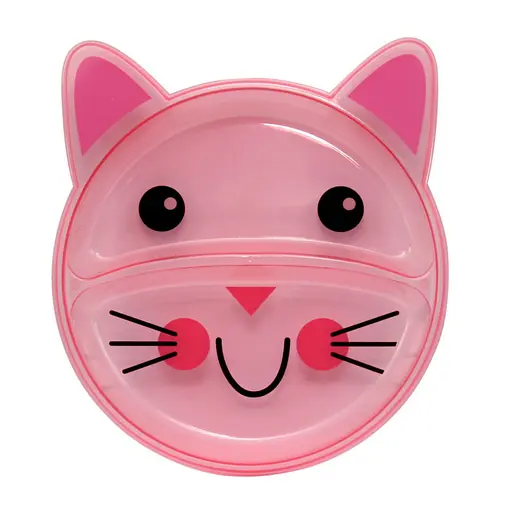 Дитяча секційна тарілочка "Кіт" 6000_кіт_рожевий