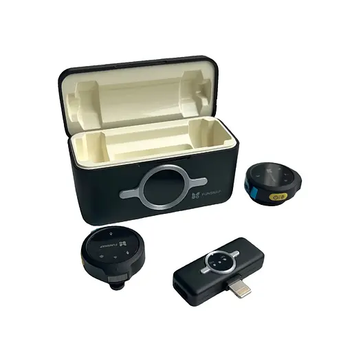 Беспроводной петличный микрофон Funsnap A6S / 2 TX + RX / 2 микрофона / до 30 ч работы / дальность 100 м / Type-C / Lightning - фото 4