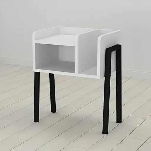 Тумба модульна Ferrum-decor Амелі 540x450x320 метал Чорний ДСП Білий 16 мм (FRD-103004)