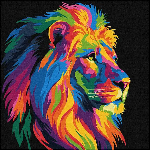 Картина за номерами "Яскравий лев" Ідейка KHO6823, 30х30 см - фото 1