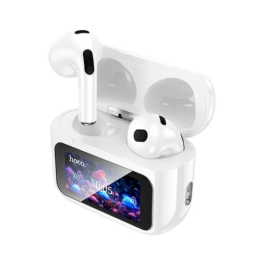 Бездротові навушники Hoco EW81 Elegant true wireless touch screen BT headset, BT5.4, 30mAh, 300mAh, 4h, white - фото 4