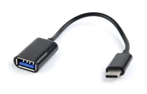 Кабель USB AF-Type-C, 20 см, черный, Cablexpert (A-OTG-CMAF2-01) - фото 1