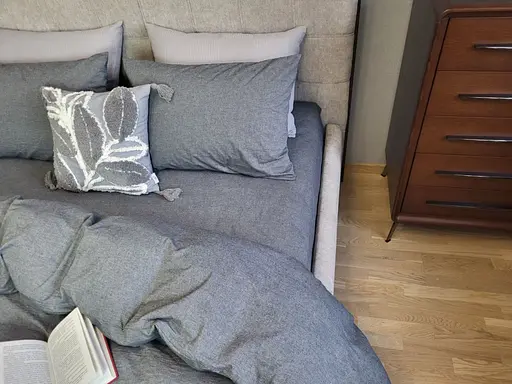 Комплект постельного белья Washed Cotton из вареного хлопка графит Graphite - двуспальный - фото 2