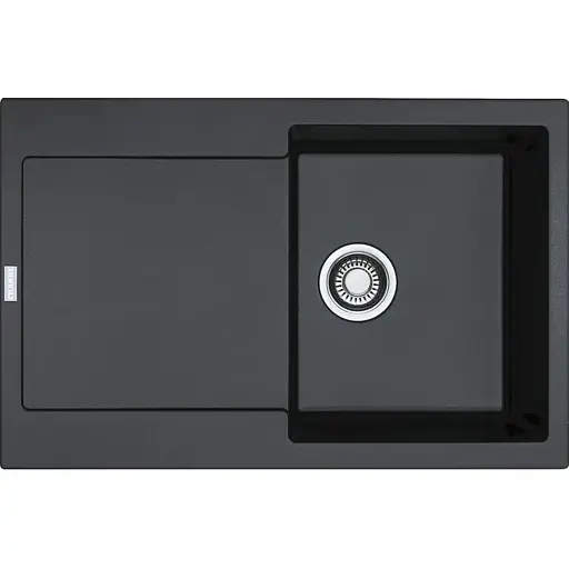Кухонная мойка Franke Maris, фрагранит, прямоугольник, с крылом, 780х500х200мм, чаша - 1, врезная, MRG 611, оникс