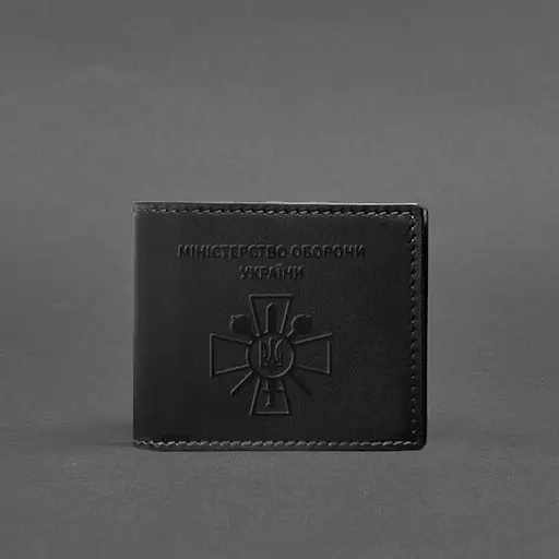Кожаная обложка для удостоверения министерства обороны Черная - фото 5