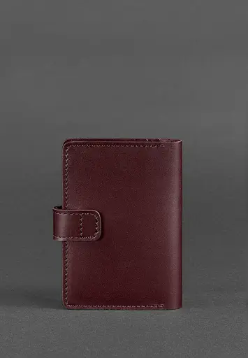 Шкіряна обкладинка для паспорта 3.0 бордова - фото 5