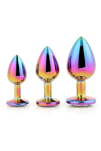 Анальна пробка Gleaming Love Multicolour Plug Set 3 шт. (мульті)