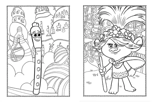 Книжка-раскраска с наклейками. Риф. Тролли 2 1271012 на укр. языке - фото 4