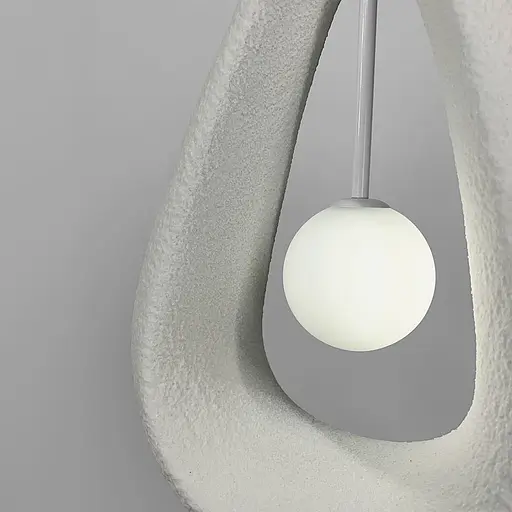 Гіпсовий світильник у білому кольорі 34х50 см | Арт. MJ40-330*500 WT | Line F - фото 6