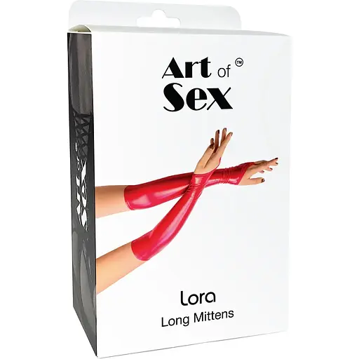 Вінілові міттинки Art of Sex - Lora довгі, размер M, колір чорний - фото 3