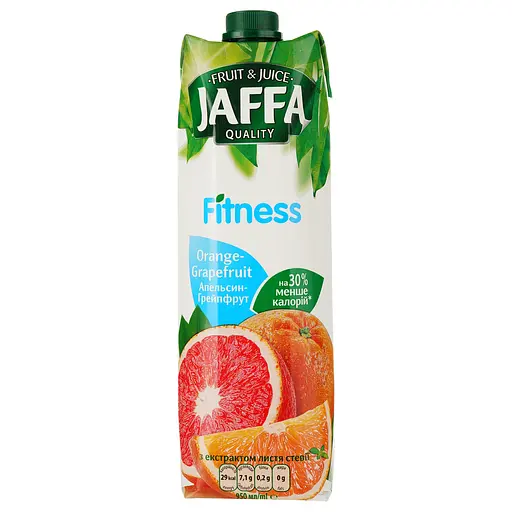 Упаковка нектару Jaffa Апельсиново-грейпфрутовий з екстрактом листя стевії 11.4 л (950 мл х 12 шт.) - фото 2