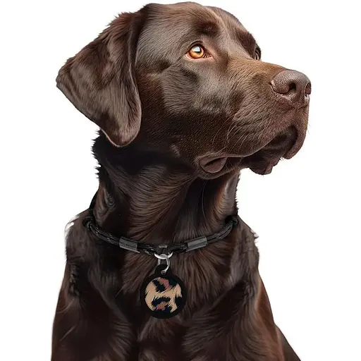 Адресник для собак і котів металевий WAUDOG Smart ID з QR паспортом малюнок Леопард коло Д 30 мм - фото 3