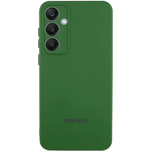Чехол Lakshmi Silicone Cover Full Camera AA с логотипом для Samsung Galaxy S24+ Зеленый/Dark green