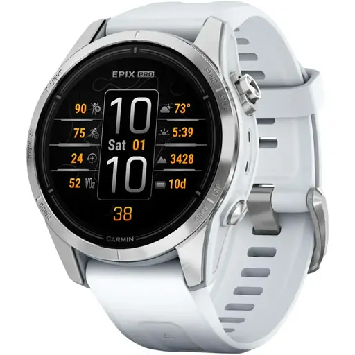 Смарт-годинник Garmin Epix Pro Gen 2 42mm Silver w. Whitestone Band (010-02802-00/01)