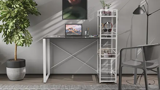 Письмовий стіл Ferrum-decor Серії Конект з етажеркою 75x120x60 білий ДСП Сосна Кембра 16мм (FRD-104229) - фото 3