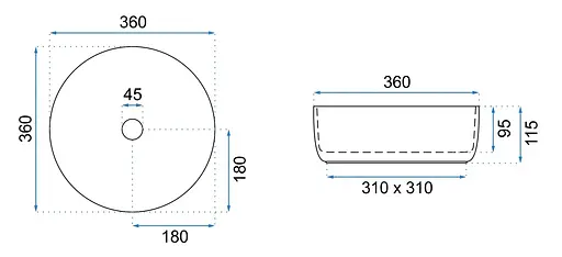 Умивальник Rea Sami накладний white brushed gold REA-U6630, Золотий - фото 5