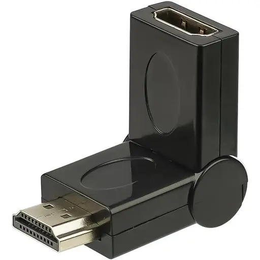 Перехідник HDMI to HDMI поворотний 180 чорний