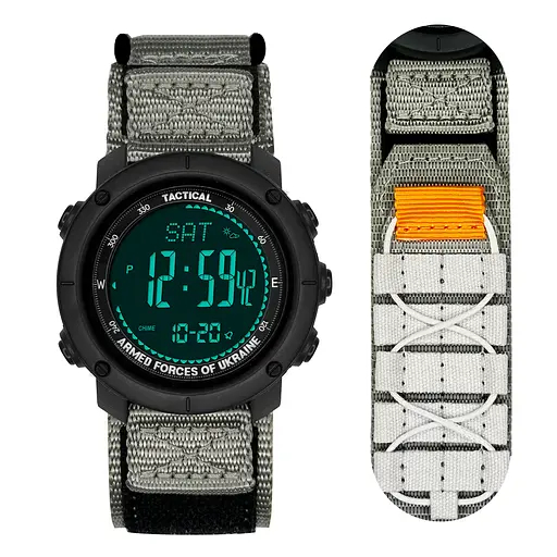 Наручний годинник чоловічий 036 Nylon Tactic Black-Grey Awarder acs0031929