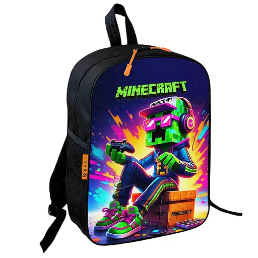 Рюкзак школьный Minecraft - Крипер сидит с джойстиком, 36×27 см для мальчиков (01750)