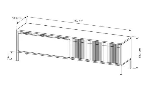 Тумба під телевізор Perfect Home Сенсо / Senso 2-дверна 2D/187 Беж (PFH-091110) - фото 3
