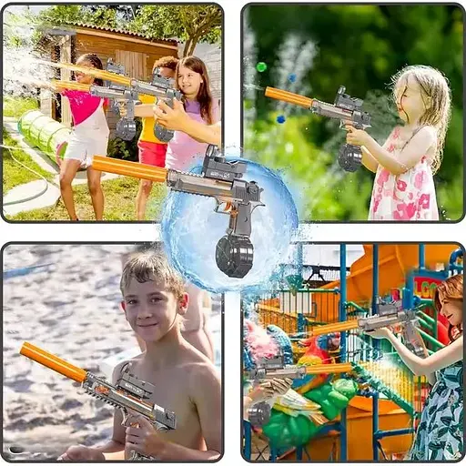 Водяний пістолет Desert Eacle 2 в 1 із резервуаром для води 425 мл cиній - фото 7