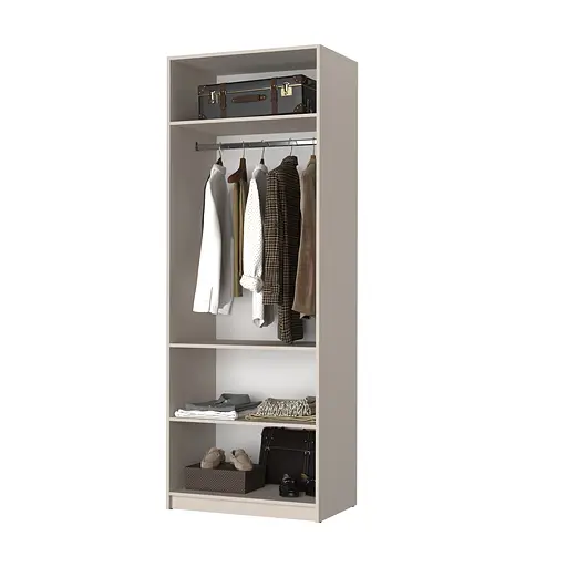 Шафа 2-дверна MebelStar Оскар Gloss BL-B, комплект полиць 80x52x220 см Дуб рістрето/Латте (MBS-5125) - фото 2