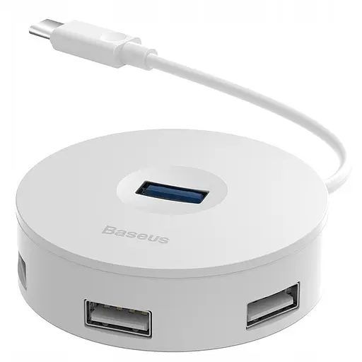 Перехідник HUB Baseus Round Box Type-C to USB 3.0 + 3USB 2.0 (CAHUB-G) Білий - фото 2