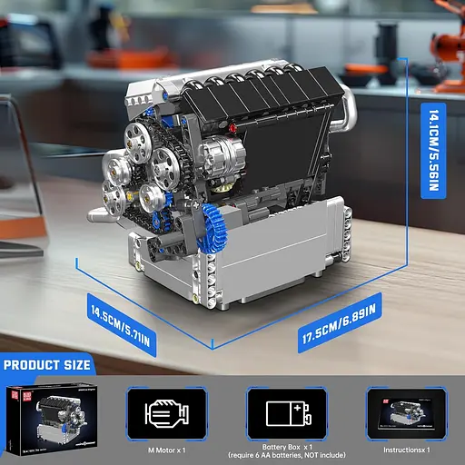Конструктор двигун Mould King BMW  S55 Inline-6 Engine моторизований дитячий мотор 744 деталей - фото 3