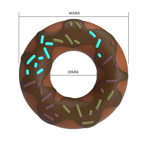 Эрекционное кольцо Pretty Love Super Donut Cock Ring 4.6 см (коричневый) - фото 8