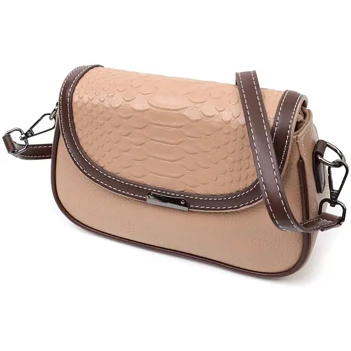 Сумка для женщин Vintage с фактурным клапаном из натуральной кожи 22х14х6.5 см sum0028999 - фото 1