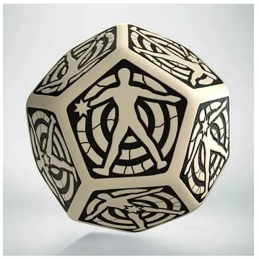 Кубик D12 Hit Location Beige & black die (12HIT05) - фото 1