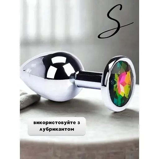 Анальная пробка Passion Rainbow стальная с кристаллом размер S 2.8х7 см (4821002030248) - фото 3