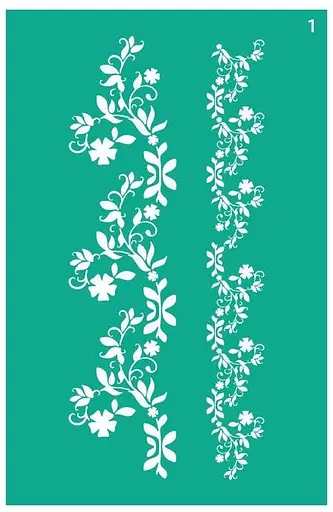 Трафарет багаторазовий самоклеючий №1 Бордюрний 13×20см Квіти Rosa Talent