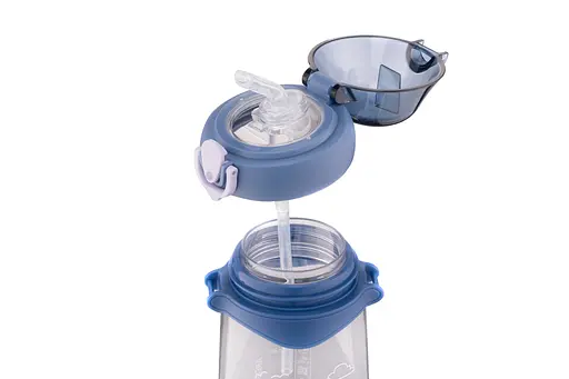 Бутылка для воды детская с трубочкой Ardesto Unicorn синяя 500 мл AR2250PU - фото 3