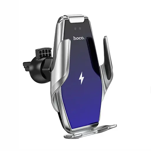 Автодержатель с беспроводной зарядкой Hoco S14 Plus Wireless серебристый - фото 3