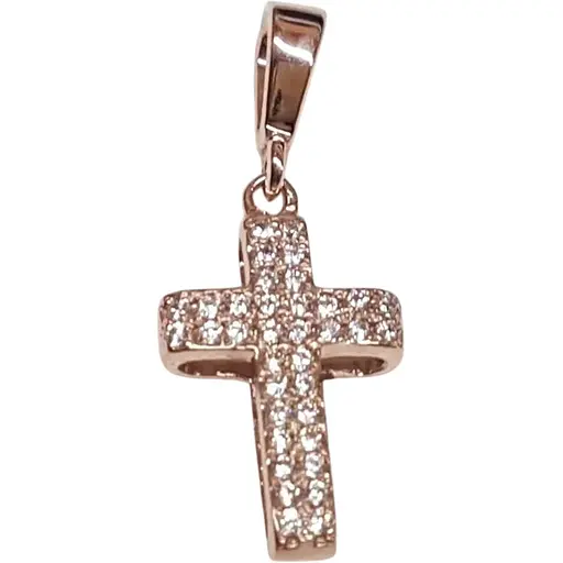 Золотий хрестик Qvaliz з фіанітами. 503-00667