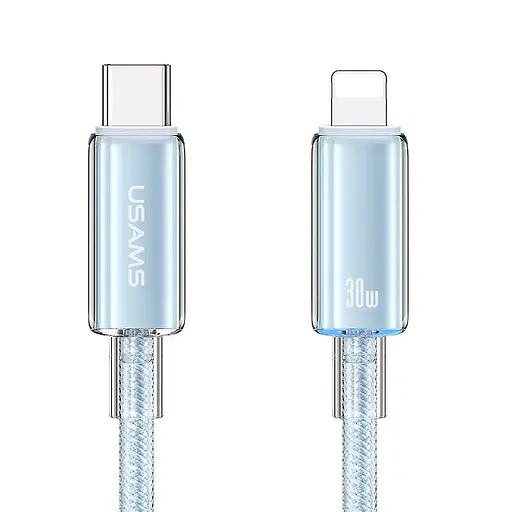 Дата кабель USAMS US-SJ659 Type-C to Lightning PD Cloud Series (1.2m) Blue