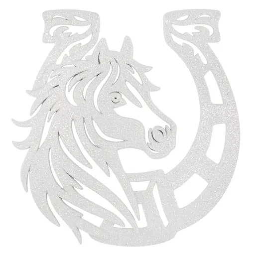 Елочная игрушка MIS LT Лошадь-подкова 11х11х0,5 см белый - фото 1