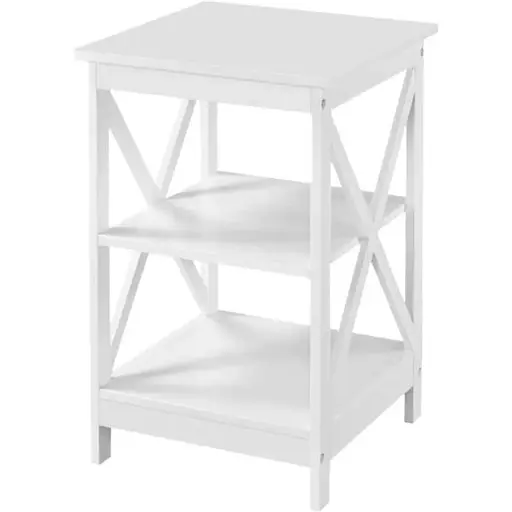 Стеллаж Chomik Holly с двумя деревянными полками белый - фото 4