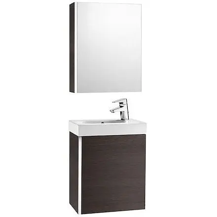 Комплект тумба з умивальником + дзеркальна шафа Roca Mini 45 см венге A855866154 - фото 1