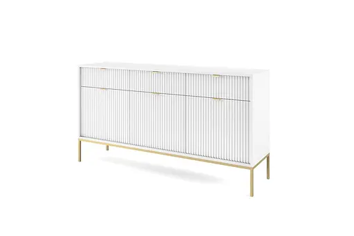 Комод Perfect Home Нова / Nova 3-дверний з 3 шухлядами і золотими ніжками KSZ154 Білий (PFH-091241) - фото 5