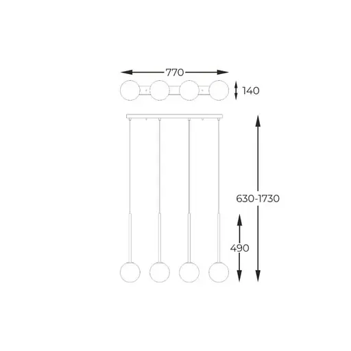 Підвісна люстра ARCTURUS P0574-04D-SDFZ Zuma Line - фото 2