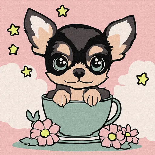 Картина за номерами "Милий цуцик" Ідейка KHO6270, 25х25 см - фото 1