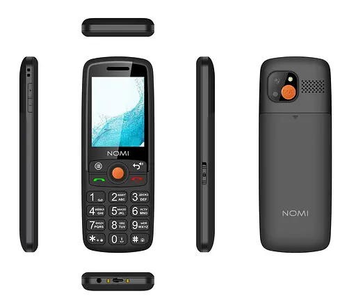 Телефон с док-станцией (кредлом - подставкой) Nomi i2440 черный - фото 3