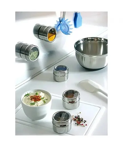 Набор емкостей для специй и приправ с магнитной подставкой, 6 кухонных баночек по 100 мл, Zauberg 87218 - фото 5